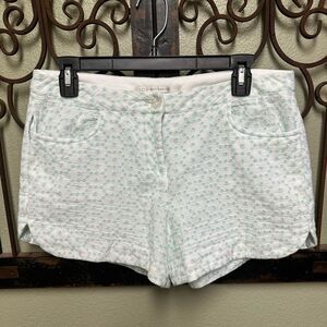 Lauren Conrad mint green and white lined embroidered shorts